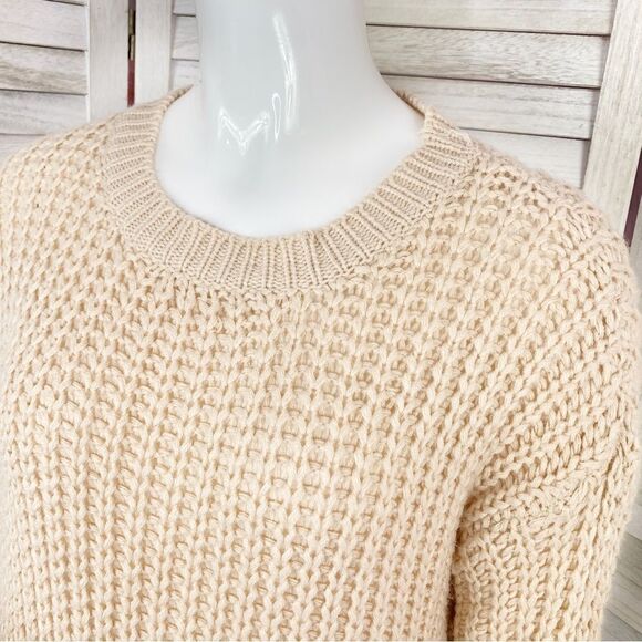 Fashion Nova Distressed Shredded Long Sweater Tan Medium Pullover - Picture 5 of 11